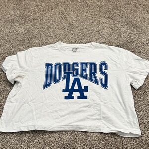 White Dodgers Graphic Women's Top